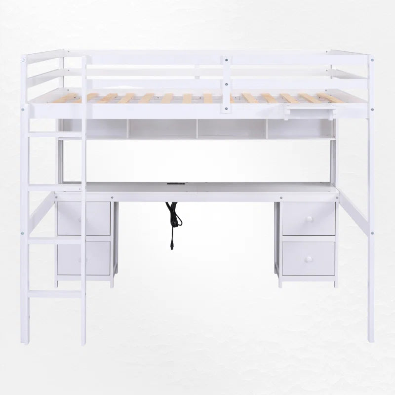 Gursimran Full 4 Drawer Loft Bed with Built-In-Desk by