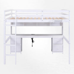 Gursimran Full 4 Drawer Loft Bed with Built-In-Desk by