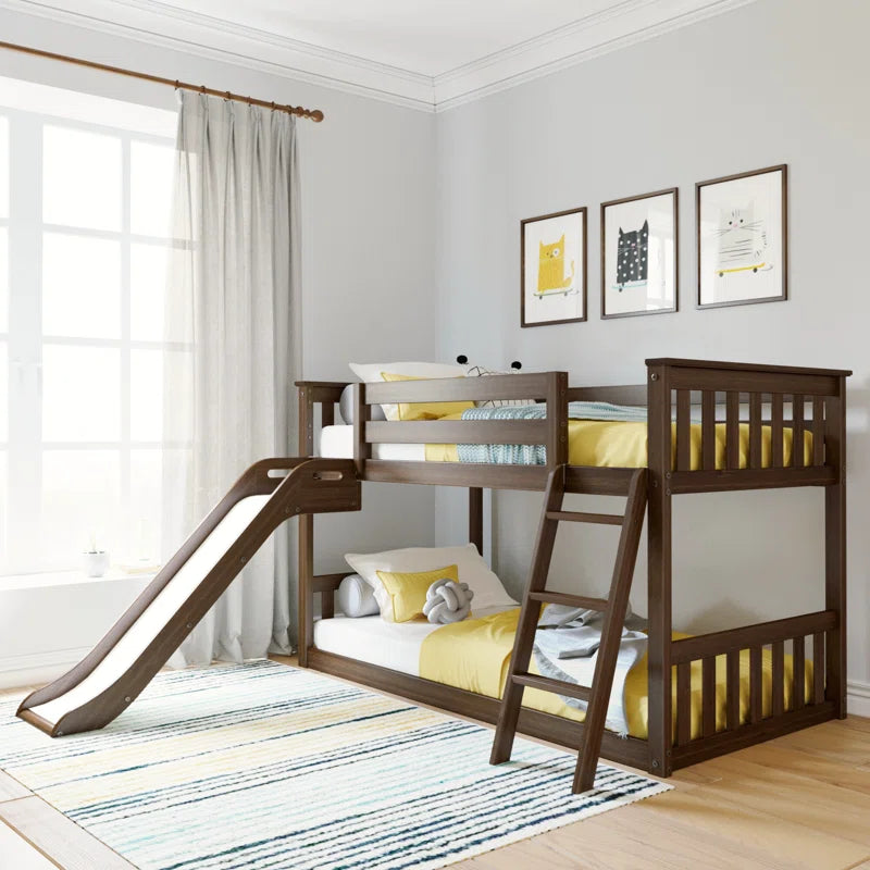 Kincer Twin over Twin Solid Wood Low Loft Bunk Bed