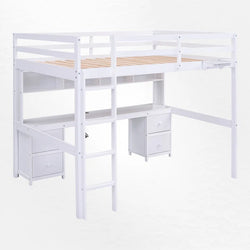 Gursimran Full 4 Drawer Loft Bed with Built-In-Desk by