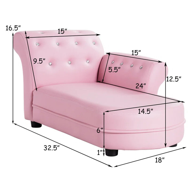 Kids 7'' Sleeper Sofa / Sectional and Ottoman