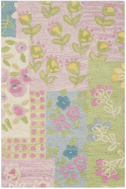 Gosselin Floral Handmade Tufted Pink/Green Area Rug