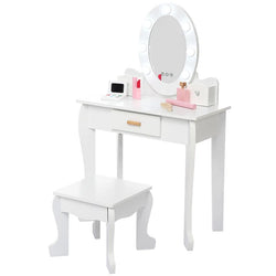 Jamayiah Vanity Children'S Princess Vanity Table and Chair Set Makeup Dressing Table Girls Gifts