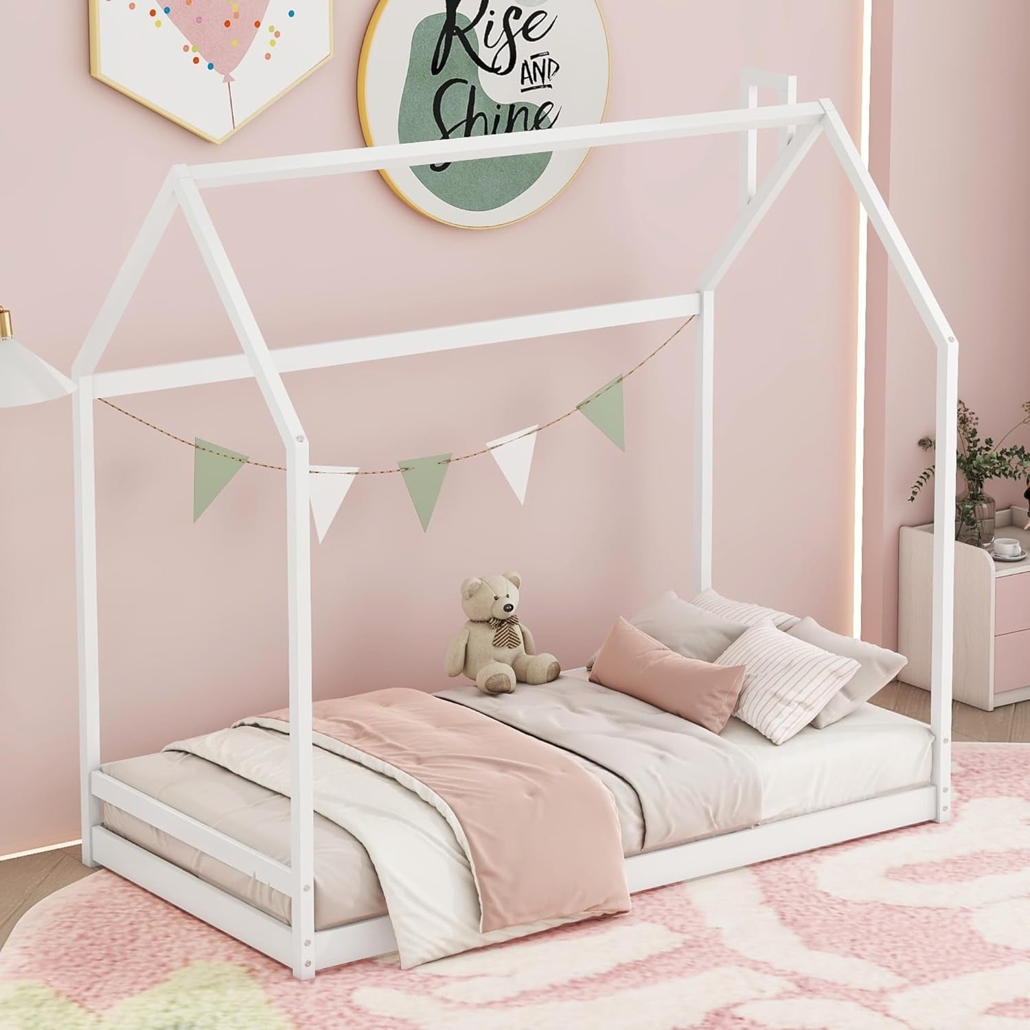 Wood House Floor Bed 