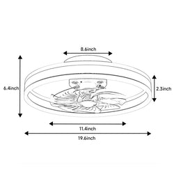 20'' Modern LED Ceiling Fan with Light and Remote Control