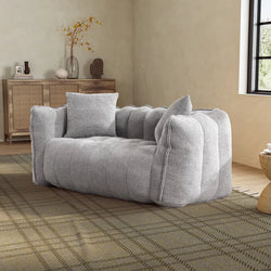 Chenille Bean Bag Sofa Tufted Loveseat