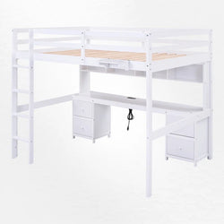 Gursimran Full 4 Drawer Loft Bed with Built-In-Desk by