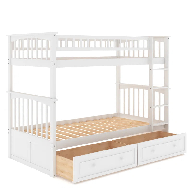 Twin over Twin Bunk Bed with Drawers