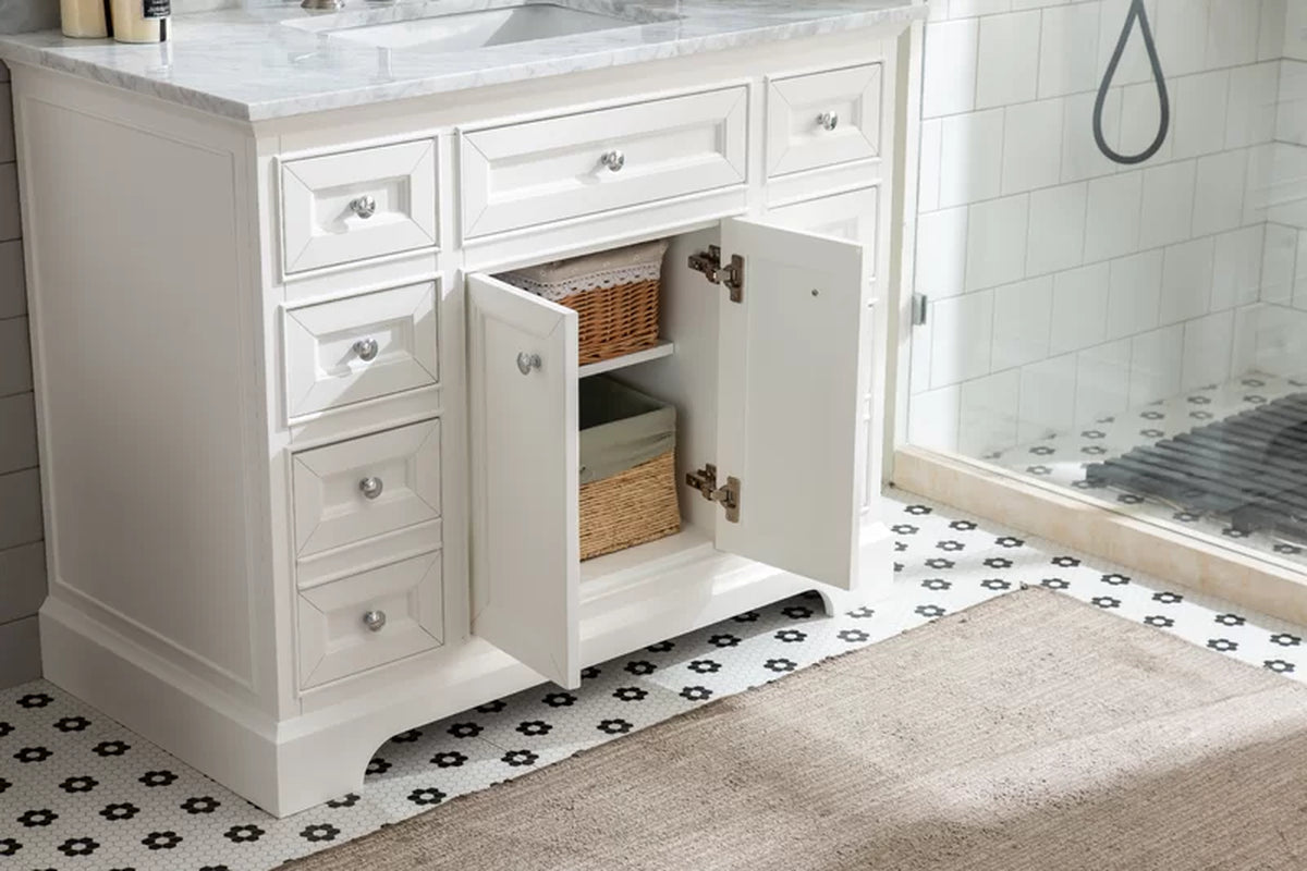 Amiri 43'' Single Bathroom Vanity with Marble Top