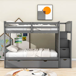 Blassingame Kanode Twin over Full/Twin 3 Drawer Standard Bunk Bed with Shelves by