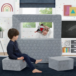 Perfect Convertible Kids Sleeper Sofa and Ottoman