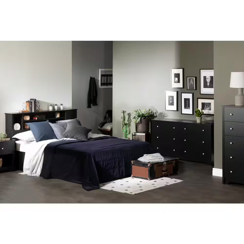 5-Drawer Pure Black Dresser