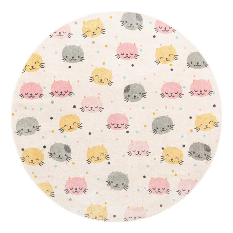 Whimsy Molly Pink/Gray/Yellow Kid Rug