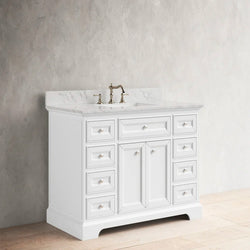 Amiri 43'' Single Bathroom Vanity with Marble Top