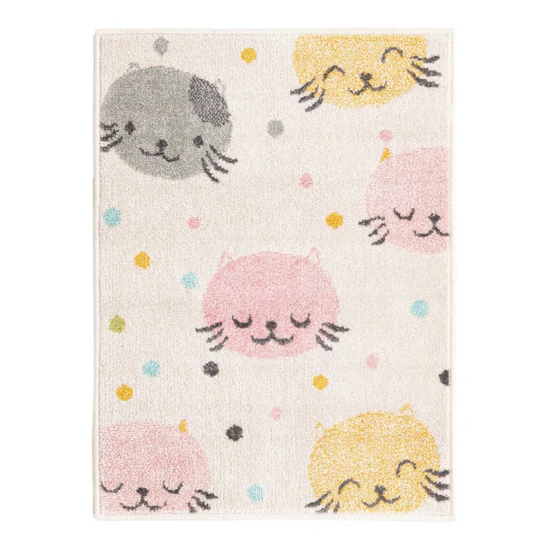 Whimsy Molly Pink/Gray/Yellow Kid Rug