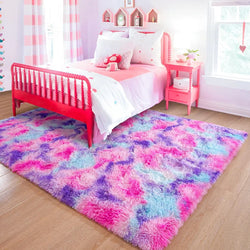 Sinjin Shag Area Rug in Colorful