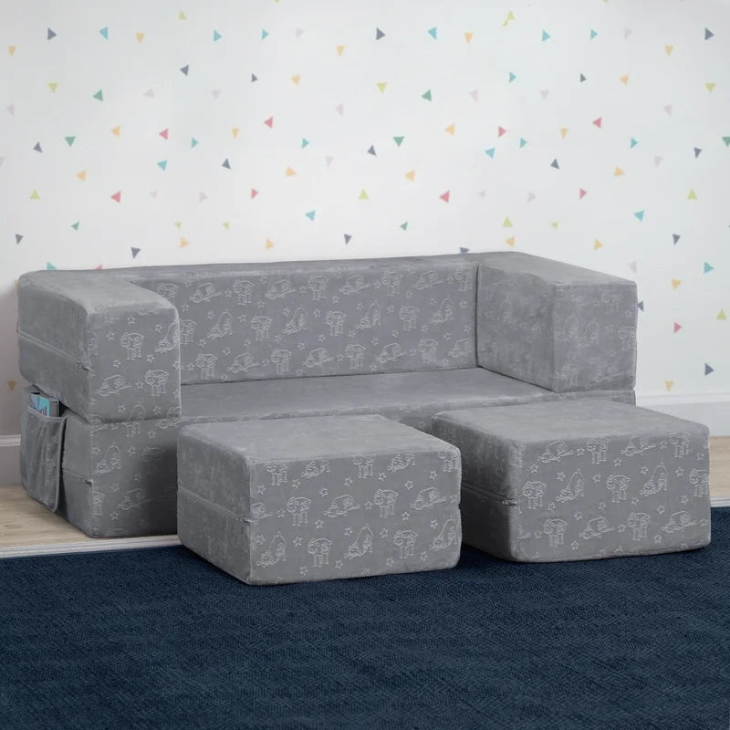 Perfect Convertible Kids Sleeper Sofa and Ottoman