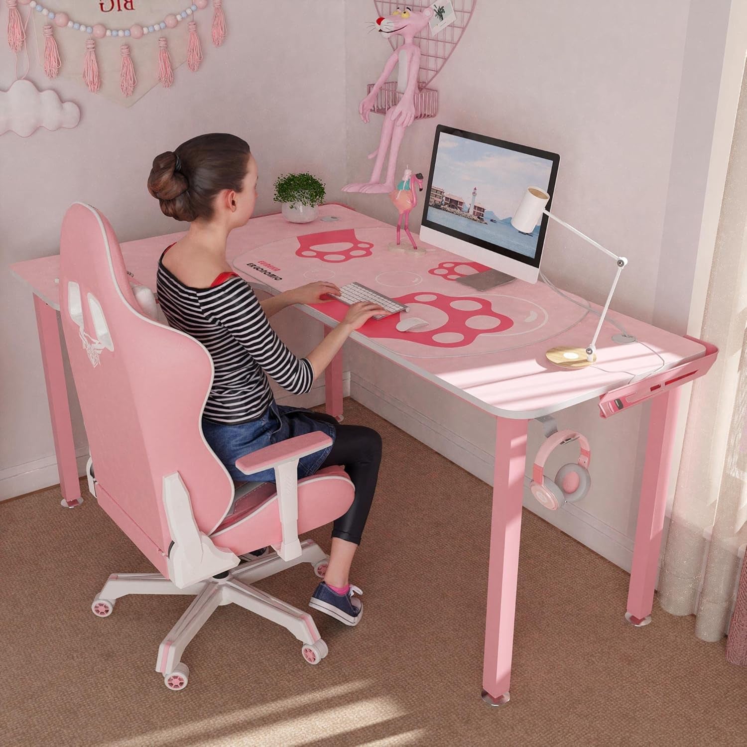 Pink Gaming Desk