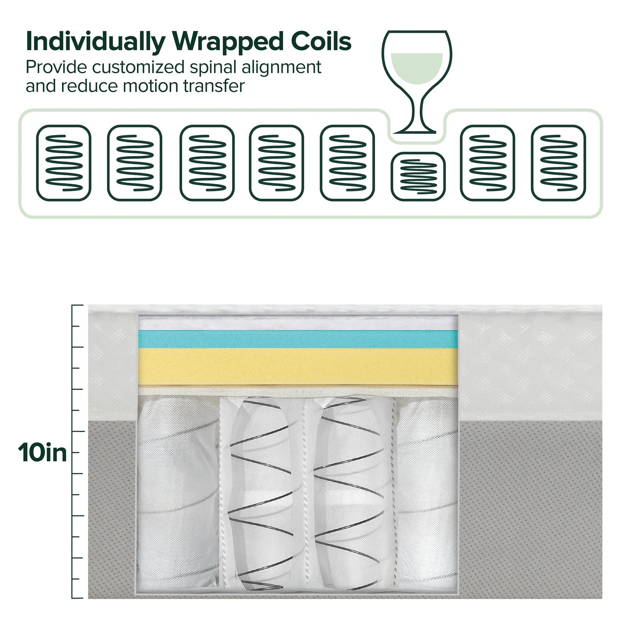 Cooling Airflow 10" Hybrid Queen Mattress in a Box