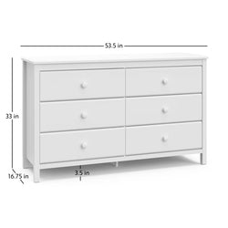 Alpine 6 Drawer Double Dresser