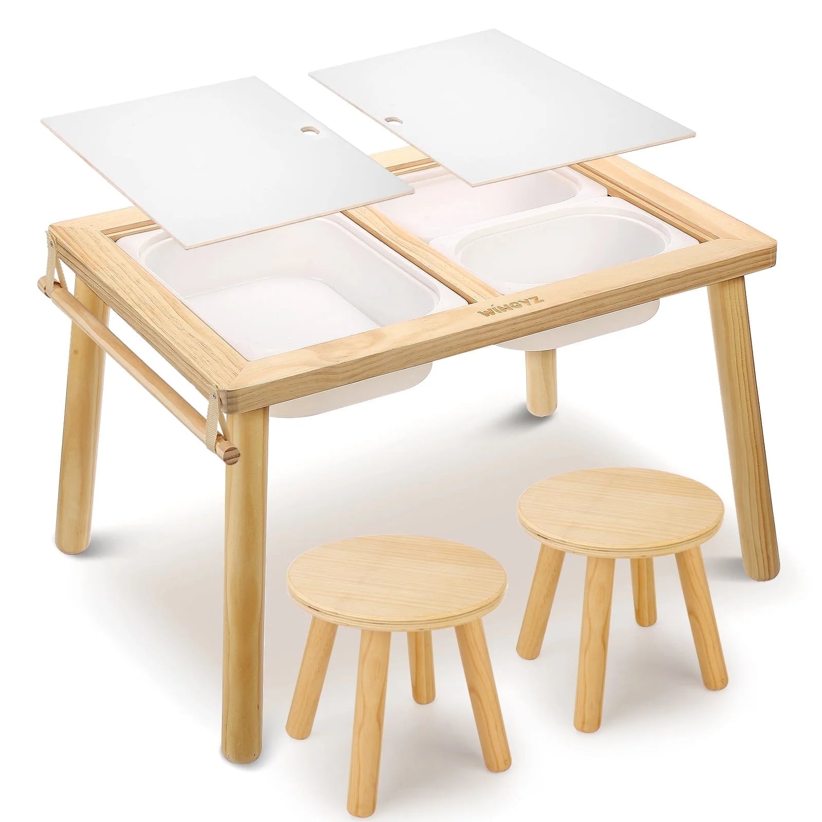 Wooden Kids Activity Table with Storage