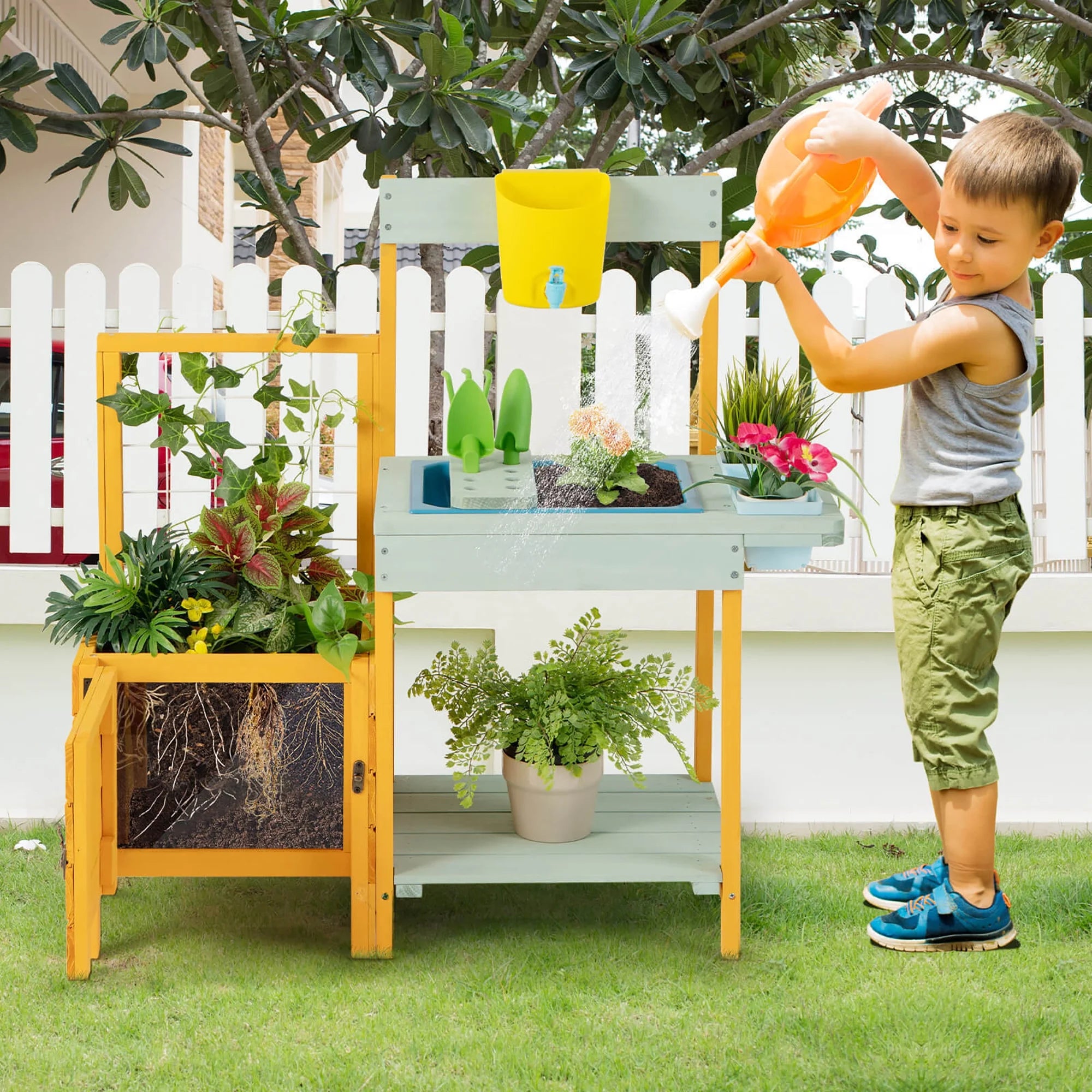 Wooden Potting Bench for Kids