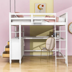 Habibullah Full 6 Drawer Loft Bed with Built-In-Desk by