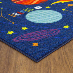 Weranna Outer Space Solar Educational Learning Game Play Non Slip Kids Rug Carpet Classroom Playroom Mat