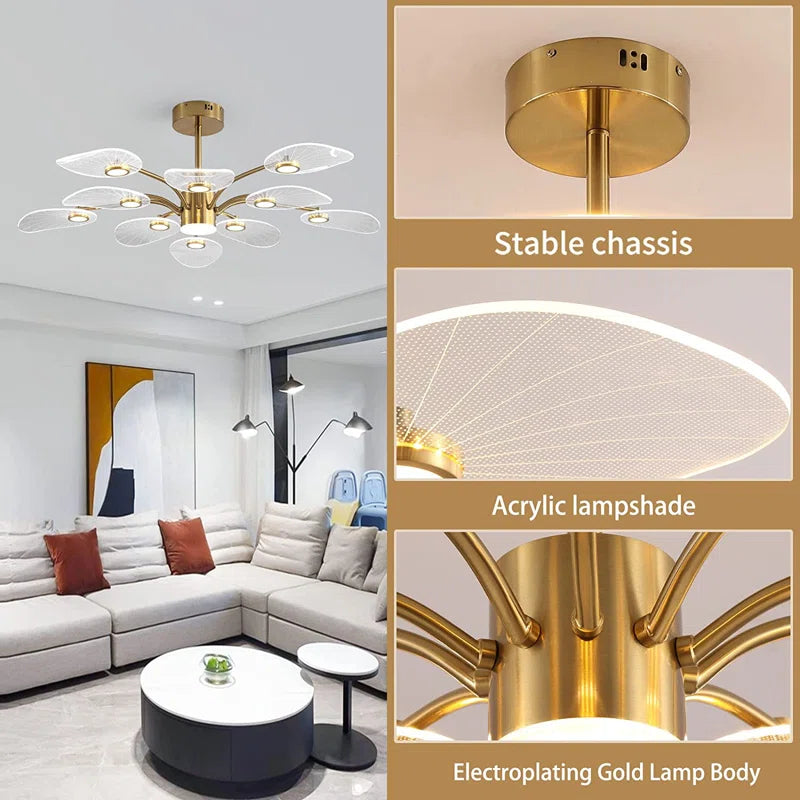 10 - Light Dimmable LED Sputnik Modern Linear Chandelier