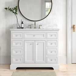 Amiri 43'' Single Bathroom Vanity with Marble Top