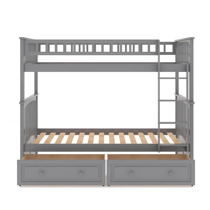 Twin over Twin Bunk Bed with Drawers