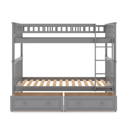 Twin over Twin Bunk Bed with Drawers