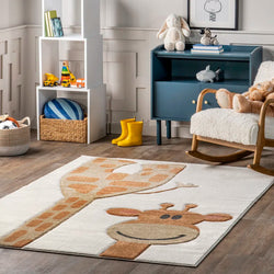 Anabell Animal Accent Rug for Living Room Bedroom Dining Room Nursery Entryway Kitchen, Beige/Ivory