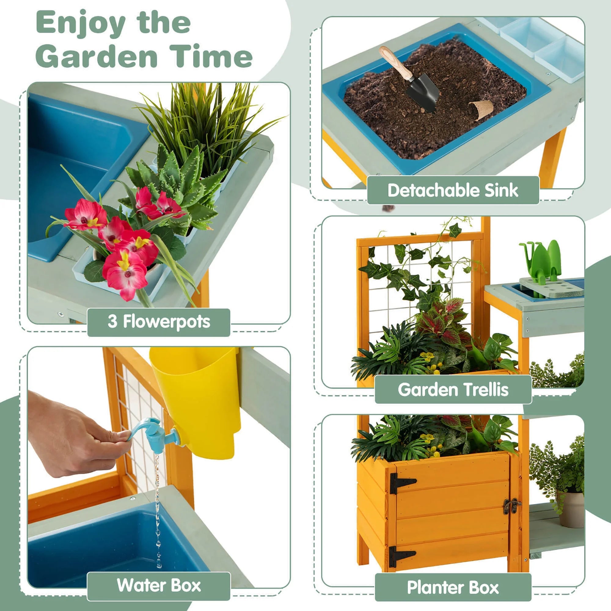 Wooden Potting Bench for Kids