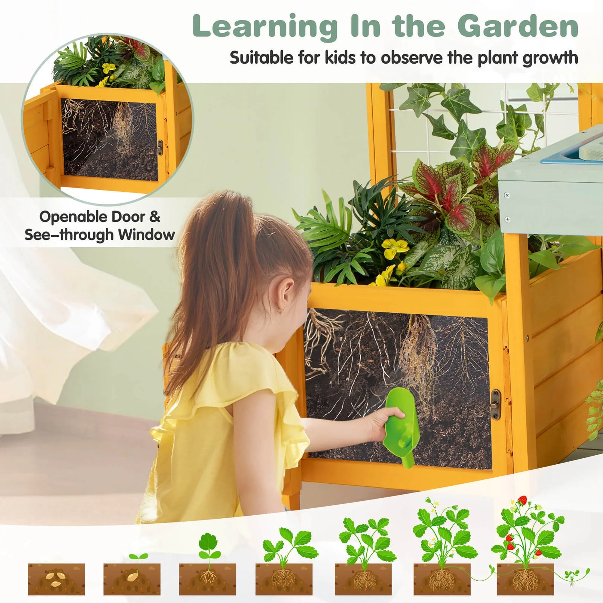 Wooden Potting Bench for Kids