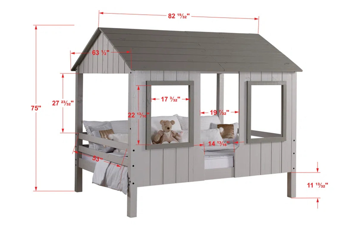 Madrid Full Solid Wood Platform Loft Bed by