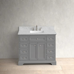 Amiri 43'' Single Bathroom Vanity with Marble Top