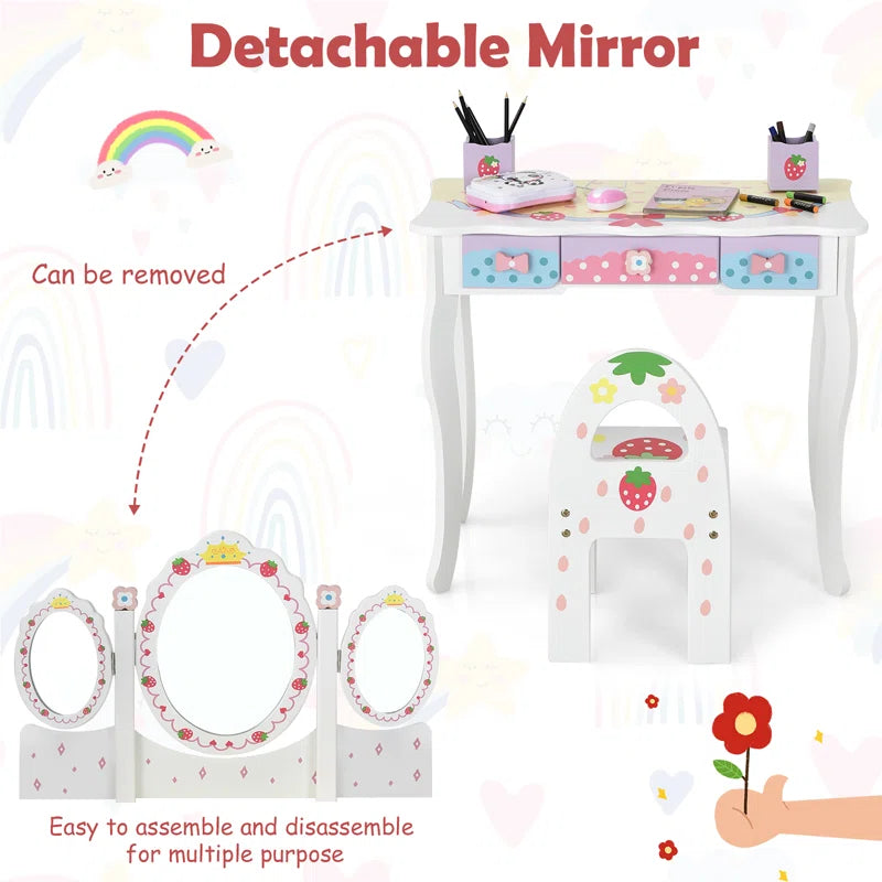 Diega Kids Vanity Set with Mirror