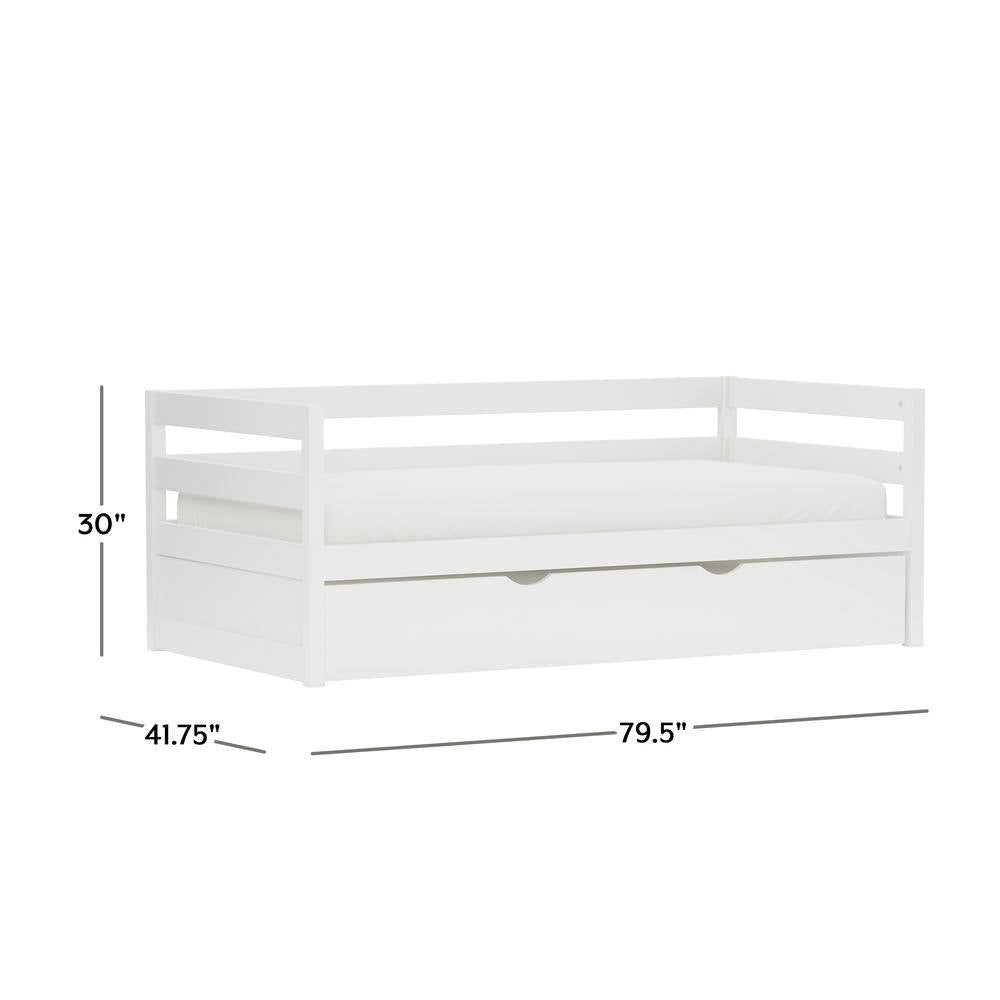 Caspian White Twin Daybed with Trundle