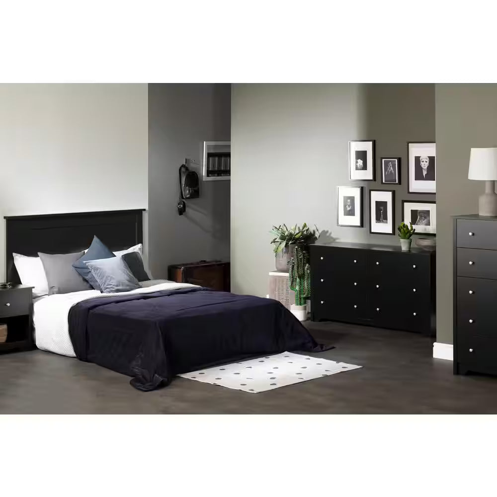 5-Drawer Pure Black Dresser