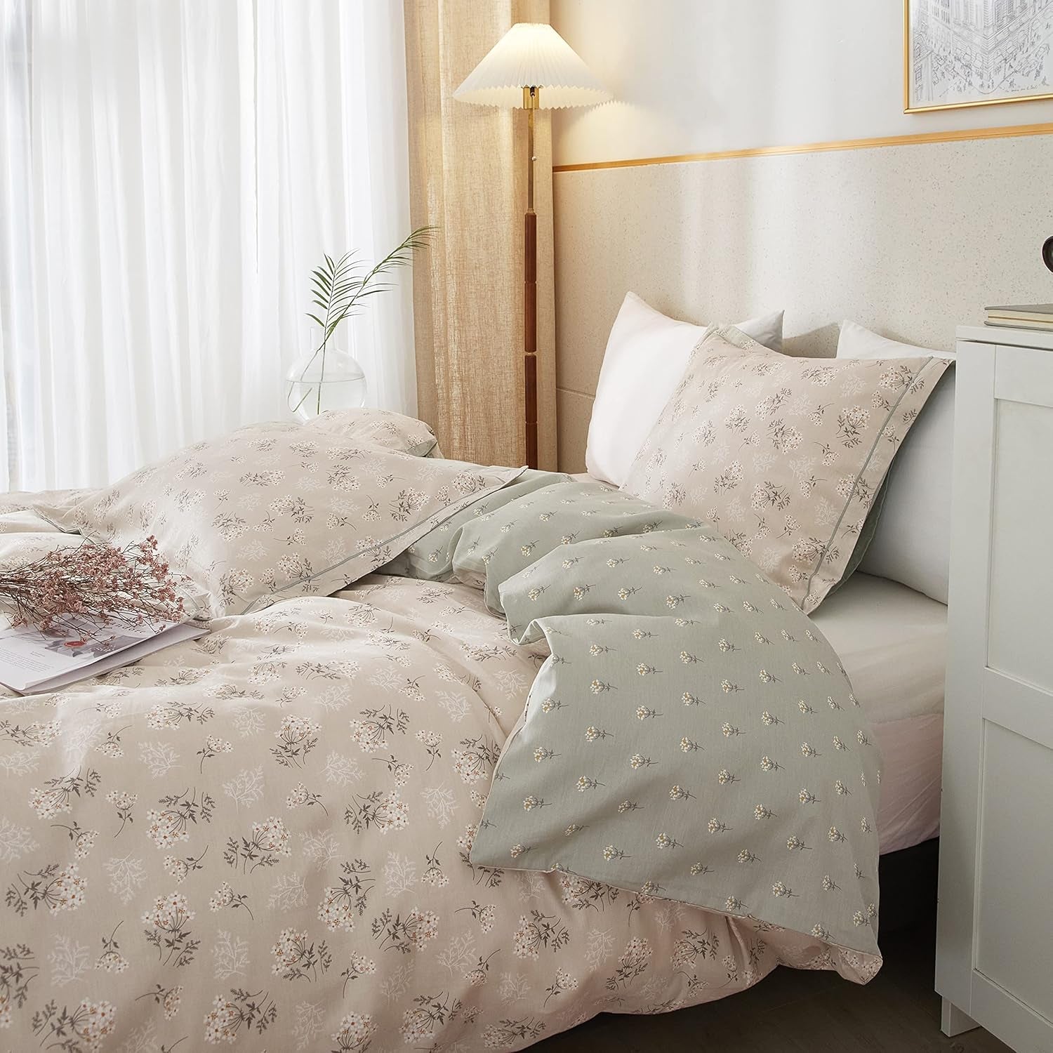 Floral Cotton Bedding Comforter Set 