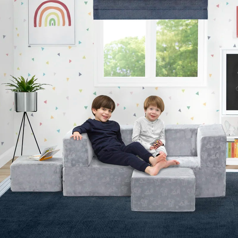 Perfect Convertible Kids Sleeper Sofa and Ottoman