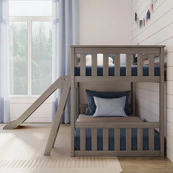 Kincer Twin over Twin Solid Wood Low Loft Bunk Bed