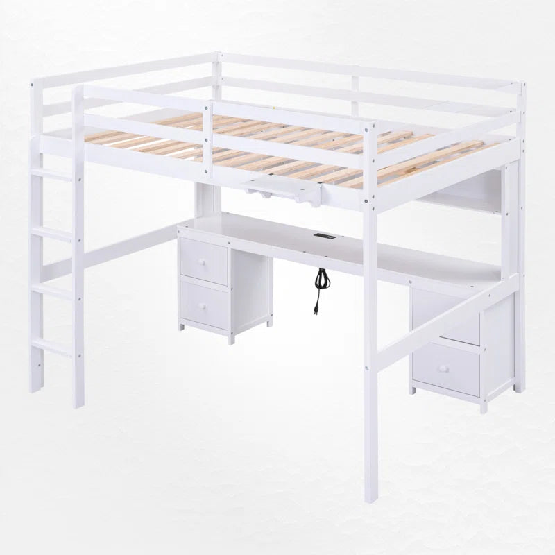 Gursimran Full 4 Drawer Loft Bed with Built-In-Desk by