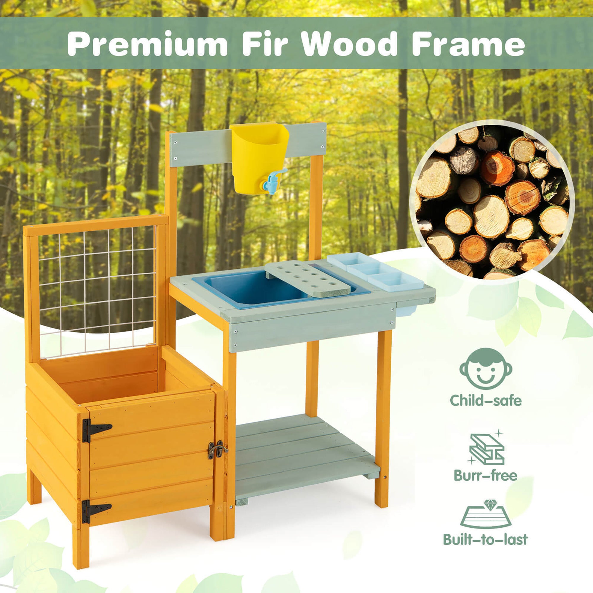 Wooden Potting Bench for Kids