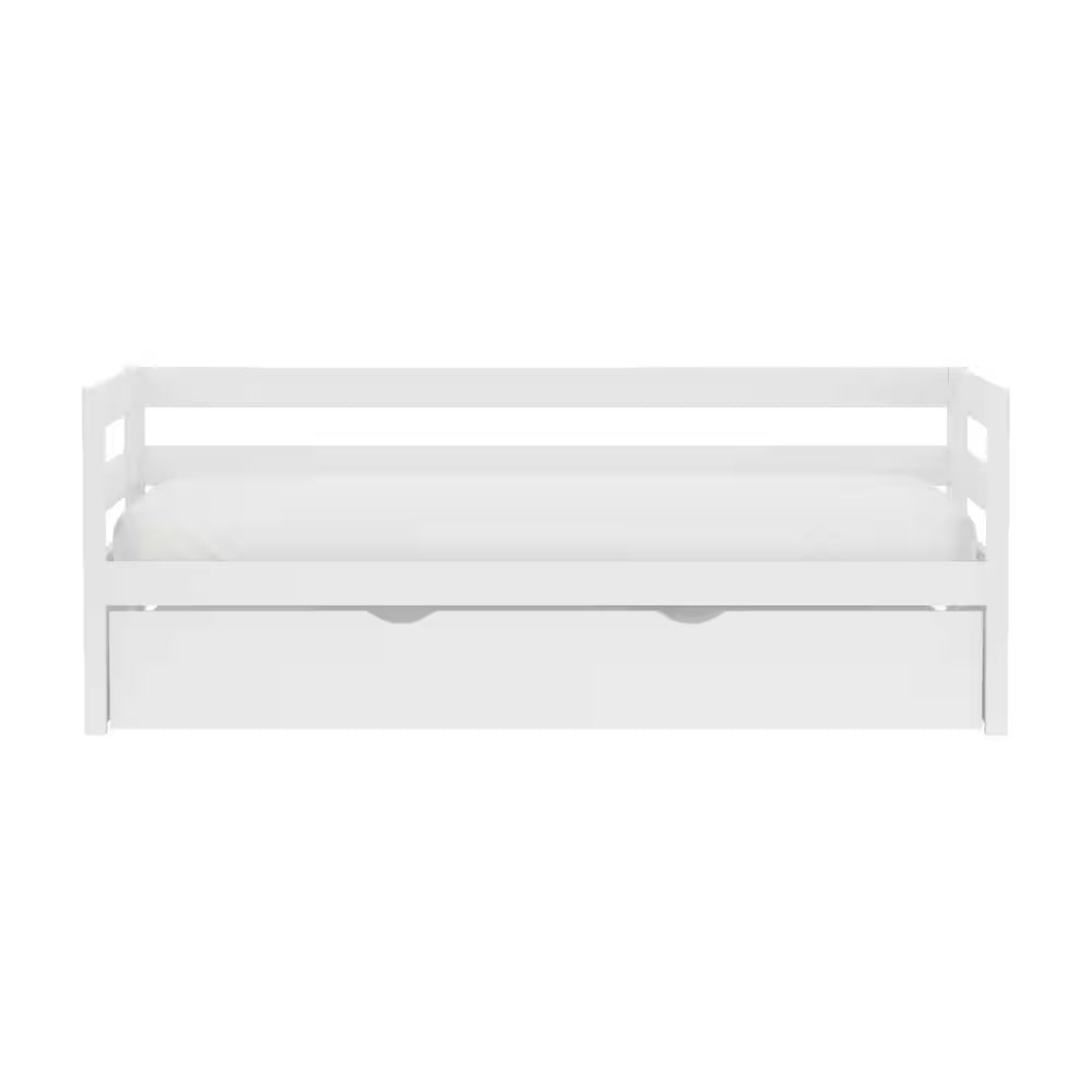 Caspian White Twin Daybed with Trundle