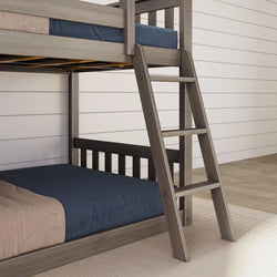 Kincer Twin over Twin Solid Wood Low Loft Bunk Bed