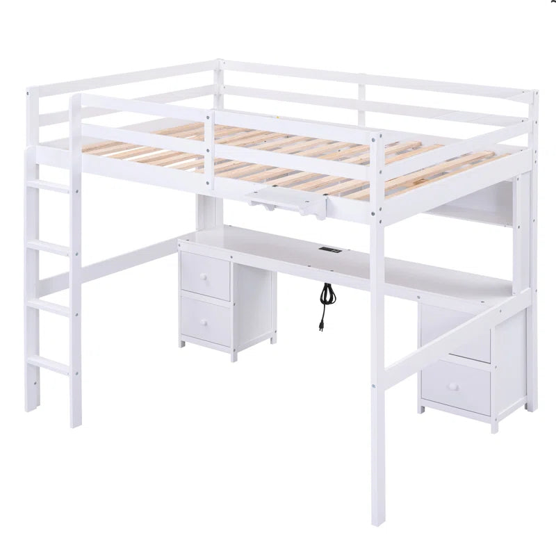 Gursimran Full 4 Drawer Loft Bed with Built-In-Desk by