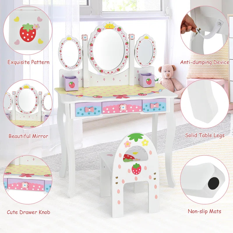 Diega Kids Vanity Set with Mirror