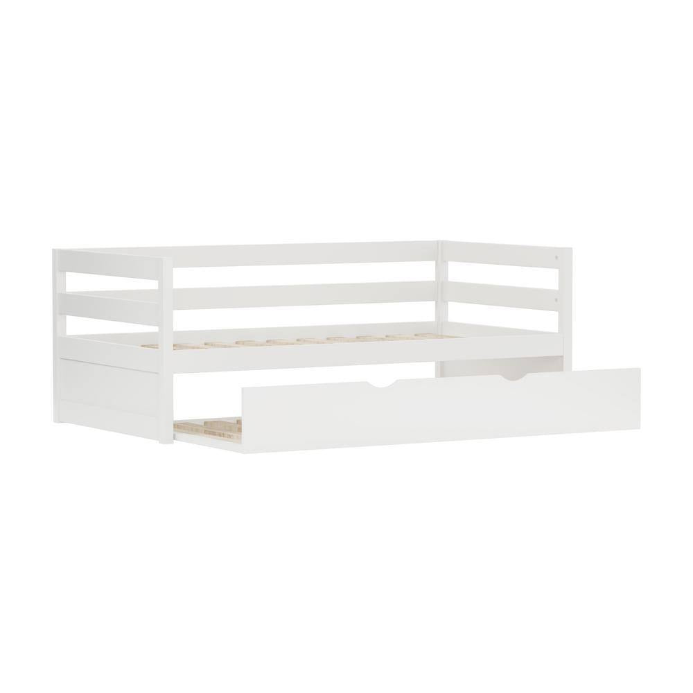 Caspian White Twin Daybed with Trundle